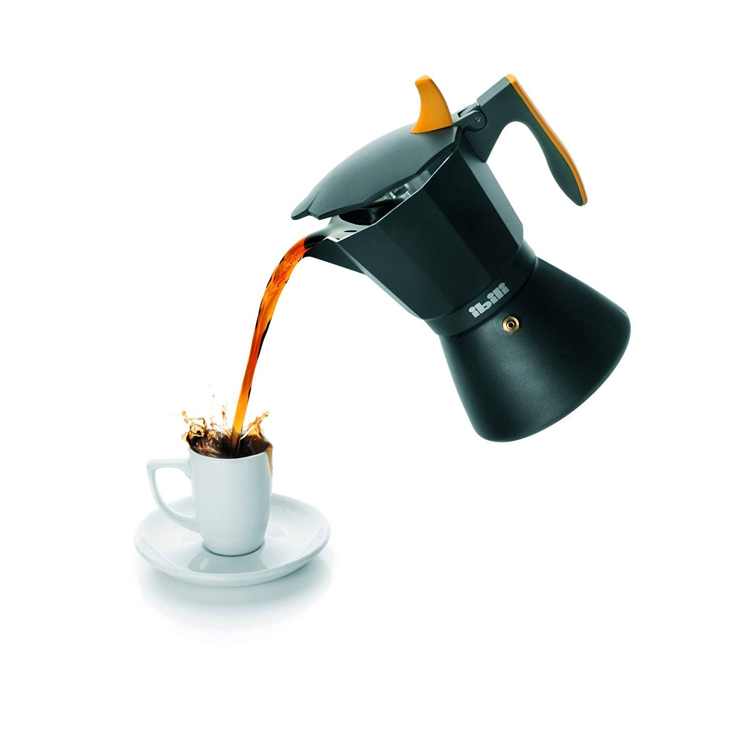 Cafetière Italienne IBILI Elba Blue 12 Tasses - Fonte Aluminium, Compatible Induction, 600 Ml