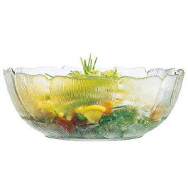 Grand Saladier En Verre Peint, Motif Végétal, Diamètre 30,5 Cm, Première Moitié XXème (1920-1949)