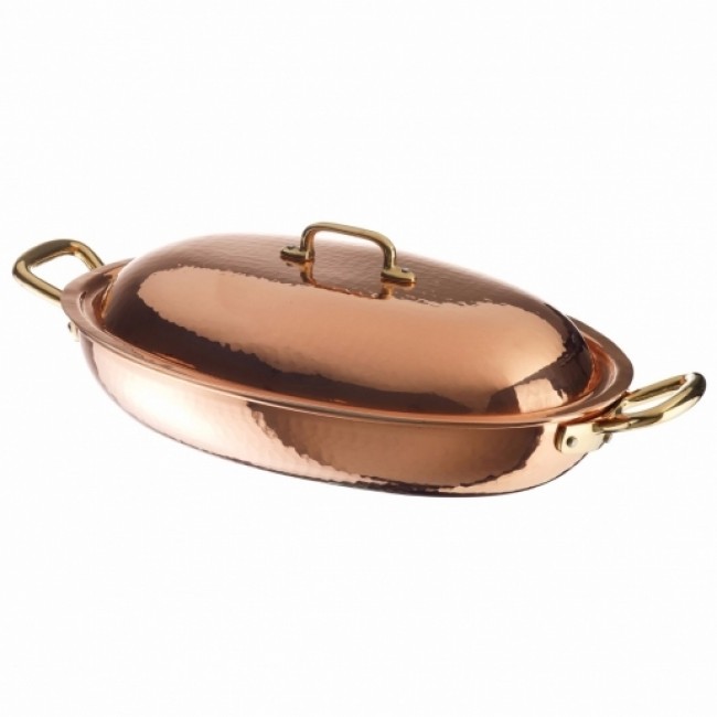 Plat à gratin cuivre ovale 40 x 27.9 x 7.6 cm - Paderno