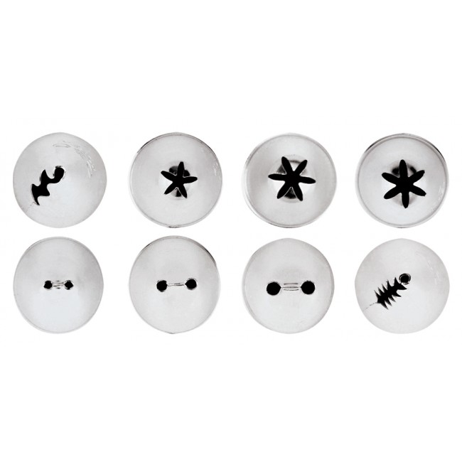 Lot de 8 douilles pâtissières - Inox - Paderno