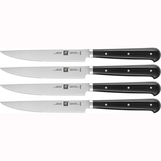 Couteau à steak lame dentelée 12,5cm - manche noir - Set de 4 - Steak Sets - Zwilling