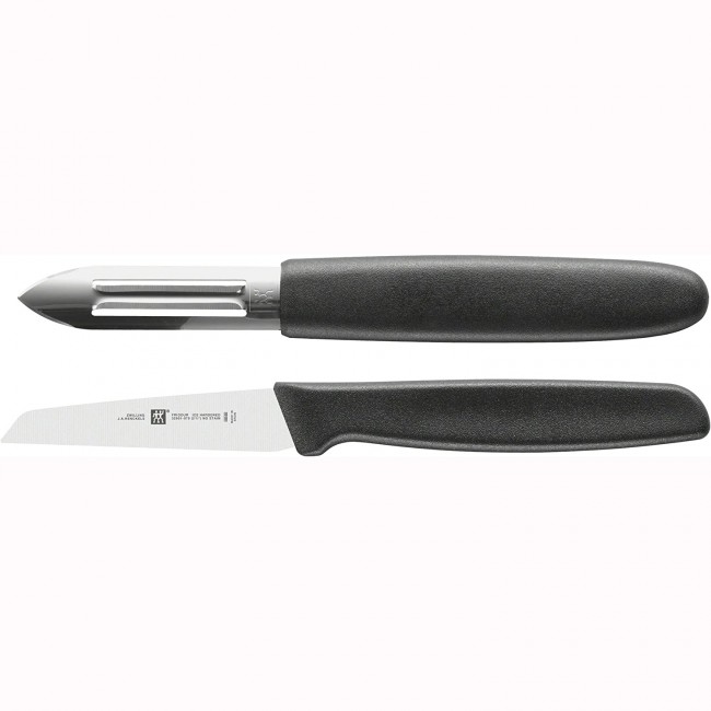 Couteau à légume & économe 7cm - manche noir - set de 2 - Twin Grip - Zwilling