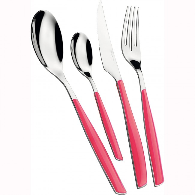 Ménagère 24 pièces rose paradis en inox 18/10 - 2.5mm - Glamour - Bugatti