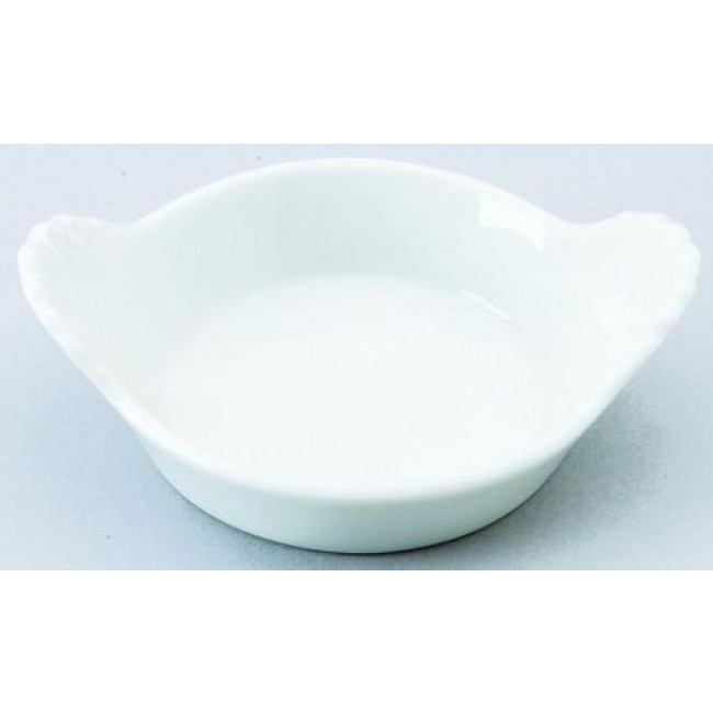 Plat rond à oreilles porcelaine blanc 15.5cm - AZ Boutique