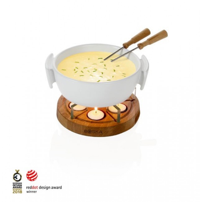 Appareil à fondue savoyarde blanc en céramique avec fourchettes 1L - Twinkle - Pro - Boska