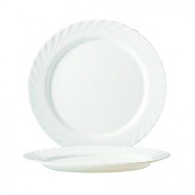 Assiette à dessert plate ronde blanche 19,5 cm - lot de 6 - Trianon - Luminarc