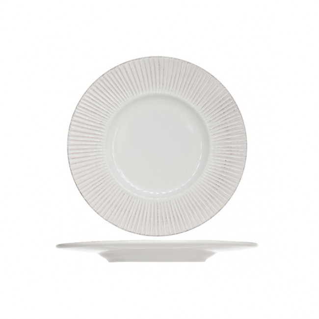 Assiette à dessert ronde blanche patine 22.5cm - Epis - Cosy & Trendy