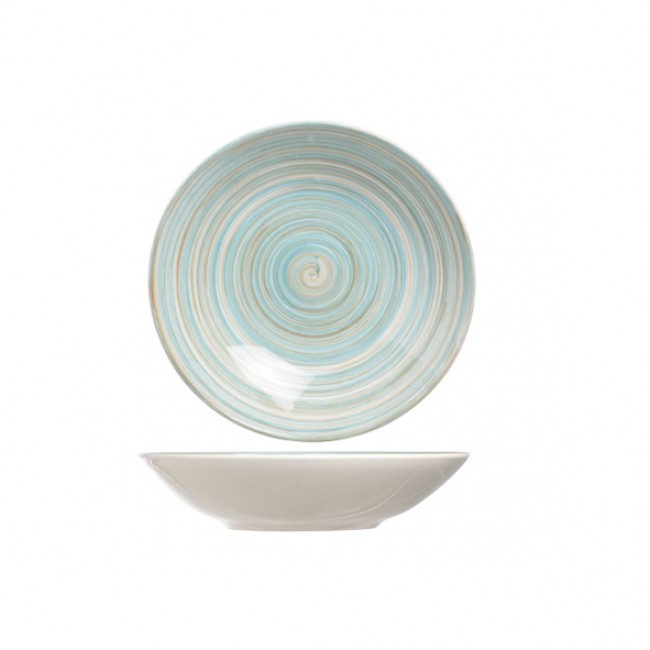 Assiette creuse calotte ronde en grès 21cm bleue - Lot de 6 - Turbolino - Cosy & Trendy