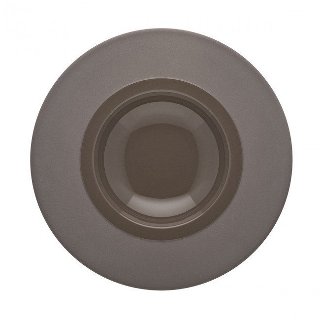 Assiette creuse gourmet ronde petit bassin 23cm basalte en grès - A l'unité - Bahia - Guy Degrenne