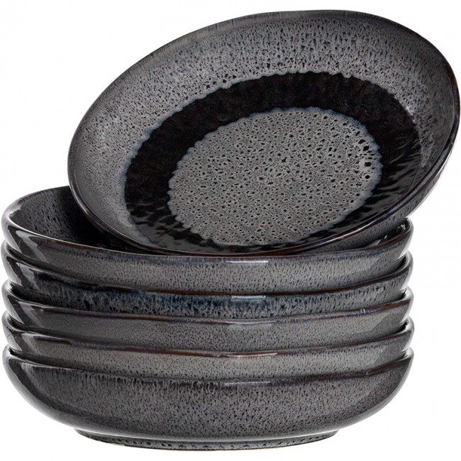 Assiette creuse ronde céramique 20,7cm gris - Matera - Leonardo