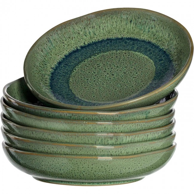 Assiette creuse ronde céramique 20,7cm vert - Matera - Leonardo