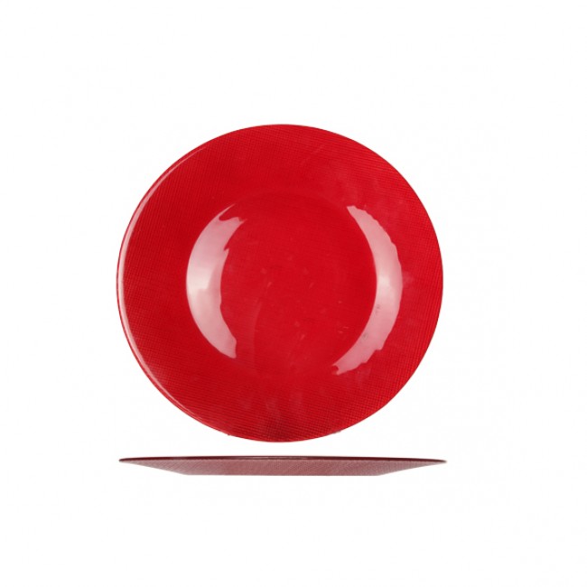 Grande assiette de présentation ronde 31cm rouge - Lot de 12 - Inca