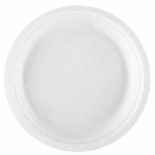 Assiette jetable bionic en cellulose couleur blanche Ø 18x1,8 cm - Lot de 50 - Vaiselle jetable