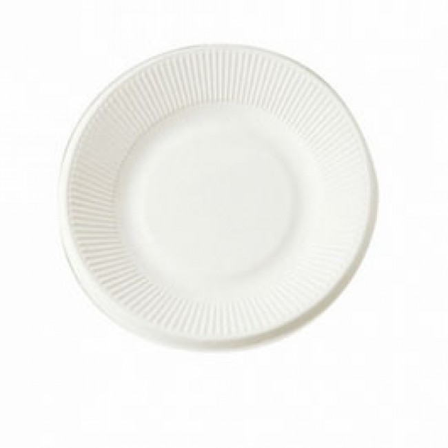 Assiette jetable bionic en cellulose couleur blanche Ø 21x1,8 cm - Lot de 50 - Vaiselle jetable