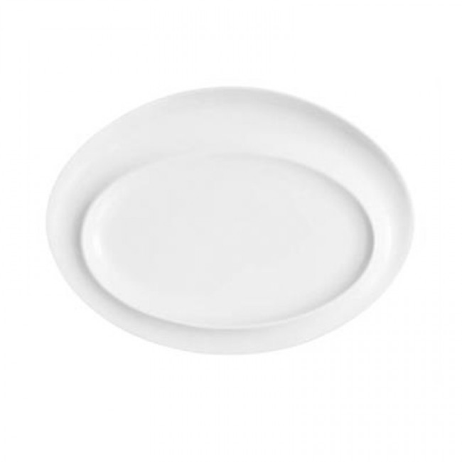Assiette ovale 28x21cm en porcelaine blanche - Scenari - Arcoroc