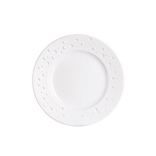 Assiette plate blanche avec motif goutte d'eau 17.5cm en porcelaine - Water Pearl - Chef & Sommelier