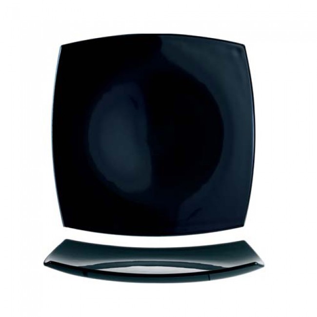 Assiette plate carrée 26cm noire - A l'unité - Delice - Arcoroc