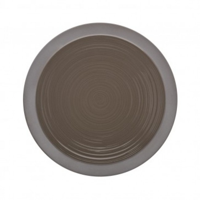 Assiette plate ronde 23cm basalte en grès - A l'unité - Bahia - Guy Degrenne