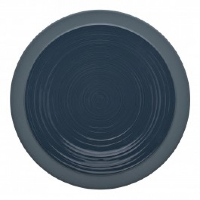 Assiette plate ronde 26cm bleu de roche en grès - A l'unité 