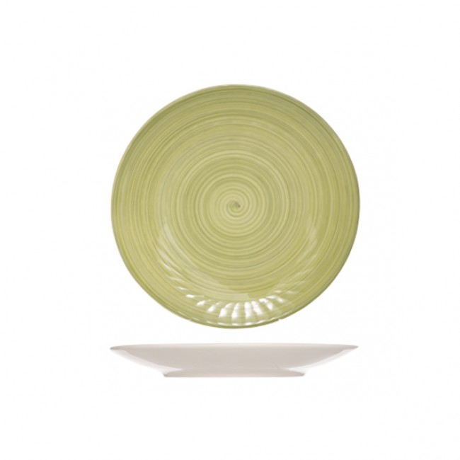 Assiette plate ronde 27cm verte en grès - Lot de 6 - Turbolino - Cosy & Trendy