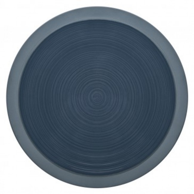 Assiette plate ronde 29cm bleu de roche en grès - A l'unité - Bahia - Guy Degrenne