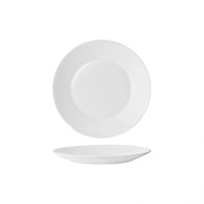 Assiette plate ronde blanche 19,5cm - Restaurant Uni - Arcoroc