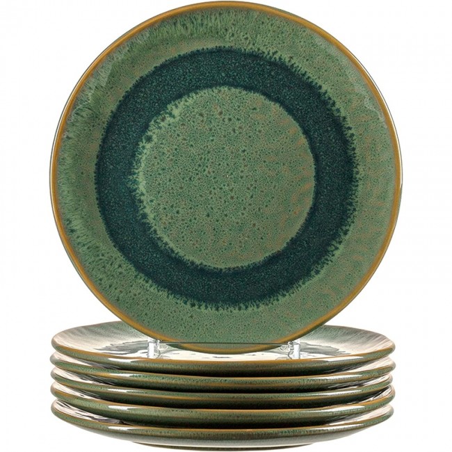 Assiette plate ronde céramique 22,5cm vert - Matera - Leonardo