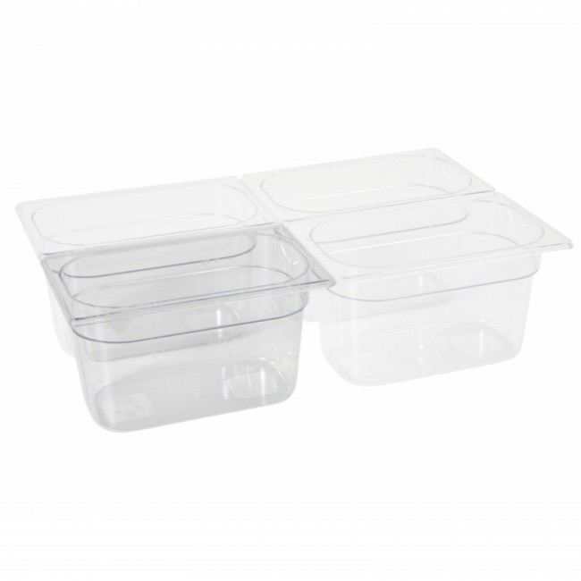 Bac gastronorme GN 1/4 en Tritan BPA free 26.5x 16.2x 6.5cm - Gastronome - Paderno