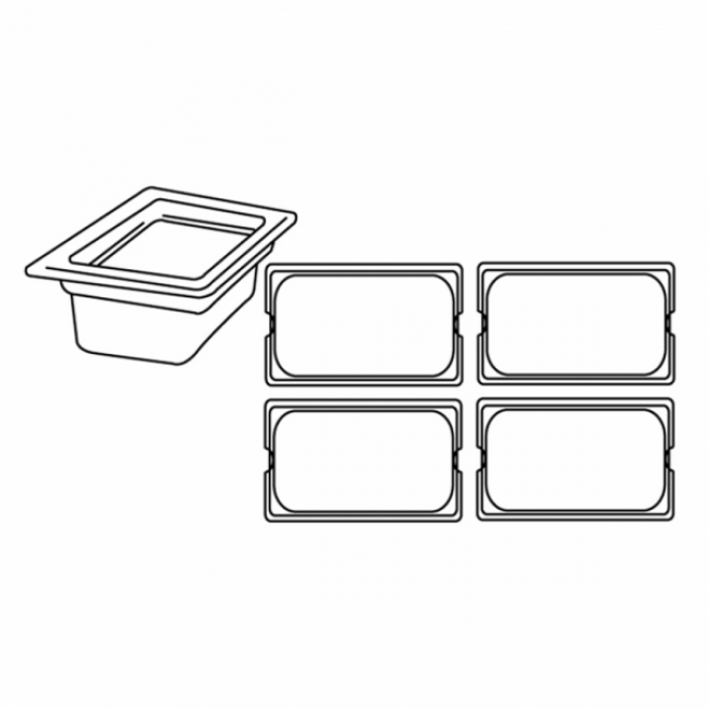 Bac gastronorme GN 1/4 polycarbonate 26,5 x 16,2 x 15cm transparent - AZ Boutique