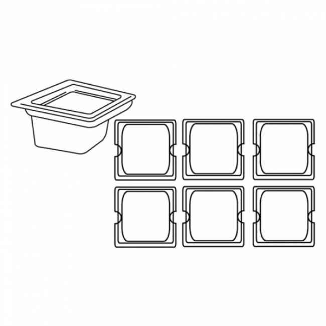 Bac gastronorme GN 1/6 polycarbonate 17,6 x 16,2 x 15cm transparent - AZ Boutique