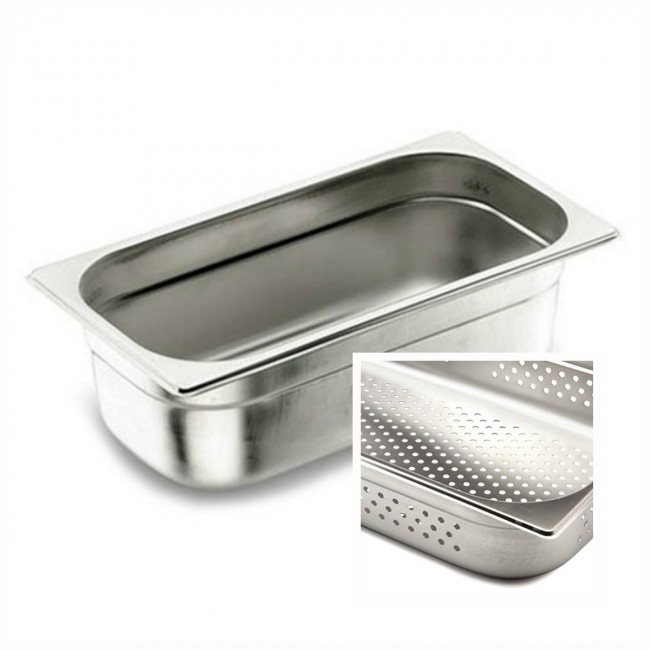 Bac gastronorme perforé GN 1/2 en inox 18/10 26.5x 32.5x 4cm - Gastronome - Lacor