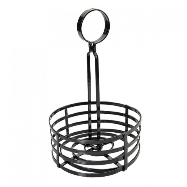 Porte-condiment 15.5 x 24cm noir en fer - AZ Boutique