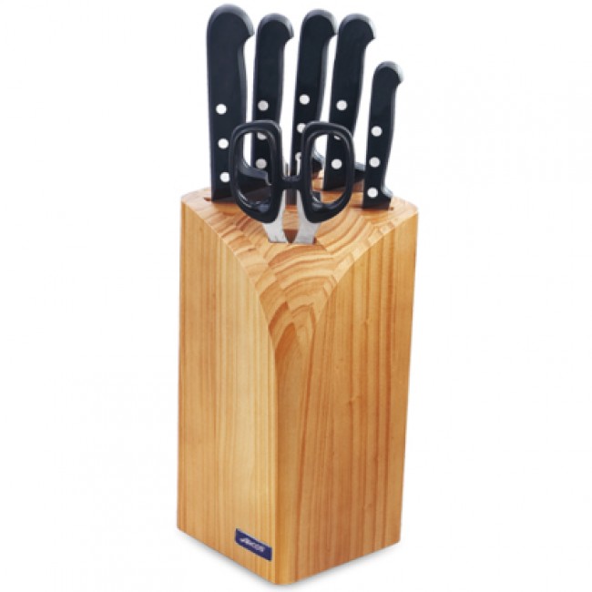 Bloc de 5 couteaux et 1 paire de ciseaux de cuisine - coffret cadeau - Universal - Arcos
