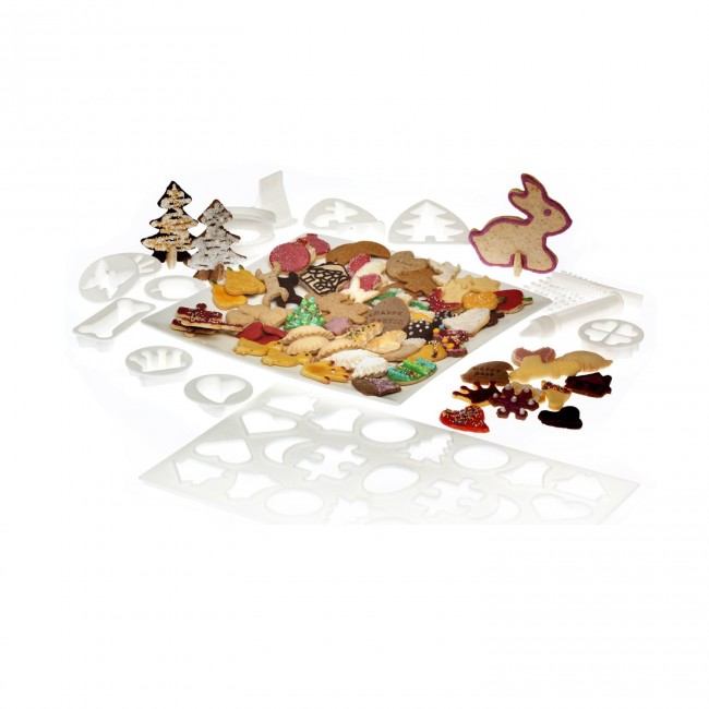 Boîte de 30 découpoirs plastique pour biscuits + stylo à décorer - Décoration - Louis Tellier
