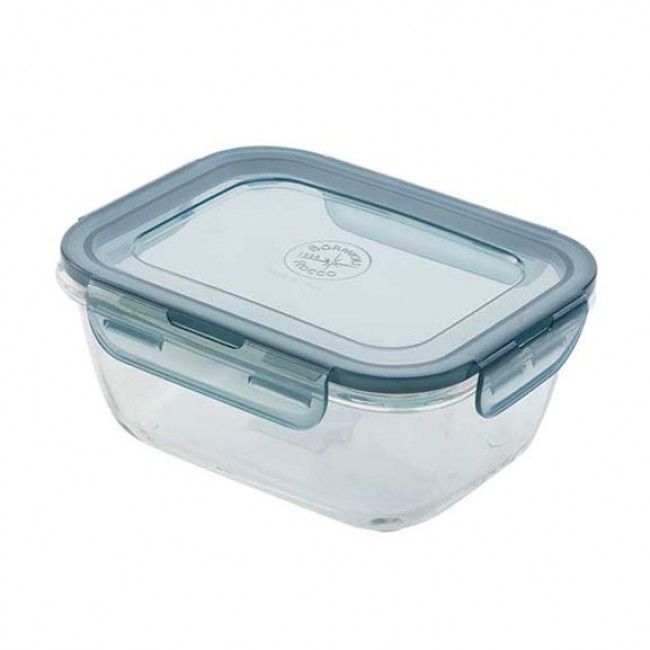 Boîte hermétique rectangulaire en verre couvercle plastique gris 18 x 14 cm - Frigoverre - Bormioli Rocco