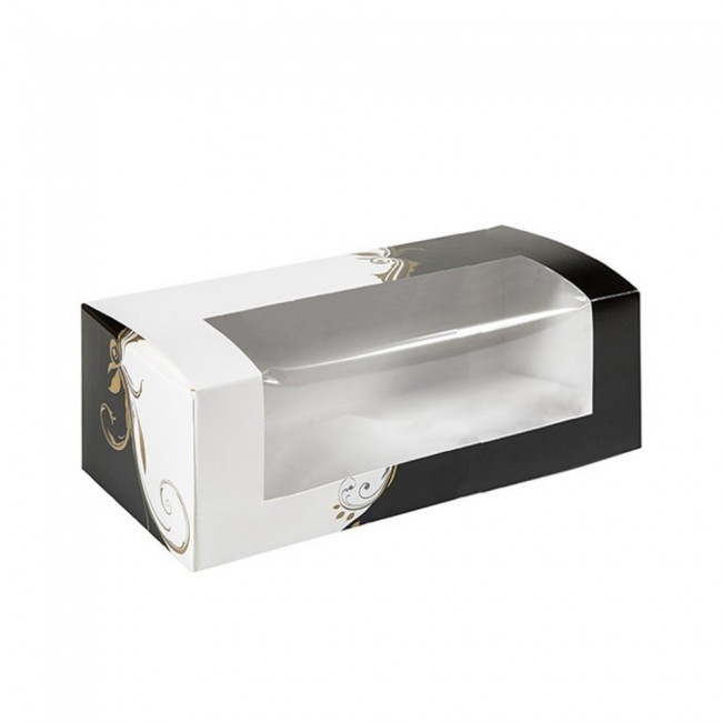 Boîtes à pâtisseries avec fenêtre 275 G/M2 18x11x8cm blanc - Lot de 50 - AZ Boutique