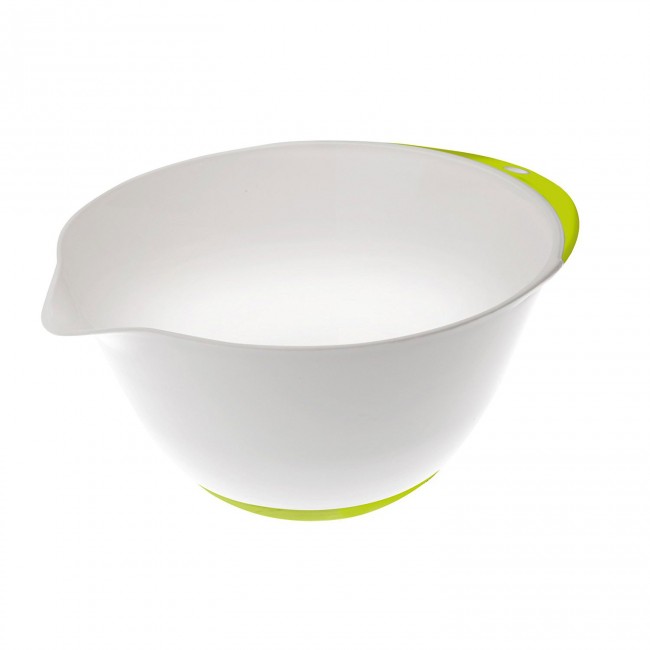 Bol à pâtisserie 24 cm base antidérapante plastique blanc et vert - Pâtisserie - Ibili