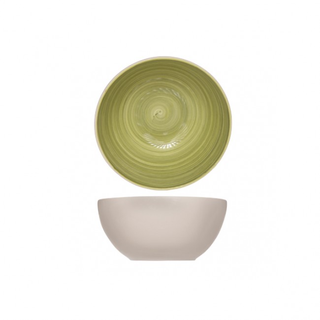 Bol rond vert 14.5cm en grès - Lot de 6 - Turbolino - Cosy & Trendy