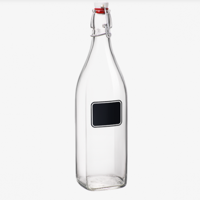 Bouteille en verre 1L avec bouchon mécanique - swing - bormioli rocco