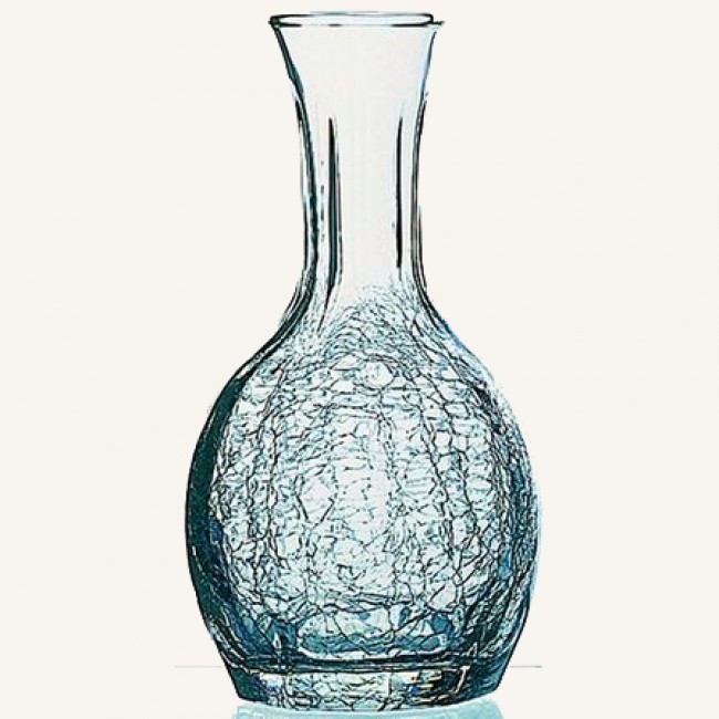 Carafe en cristallin - Carafe craquelée col moulé 25cl - A l'unité - Paname - La Rochère