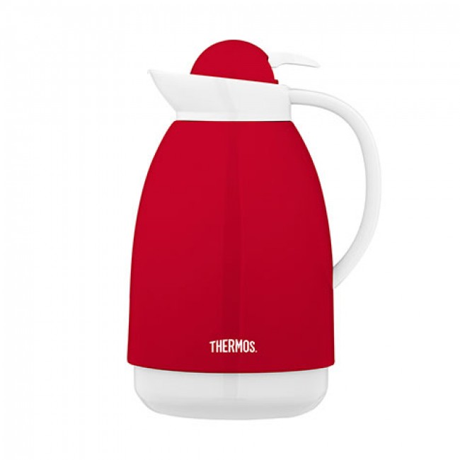 Carafe isotherme verre 1L rouge et blanche - Patio - Thermos