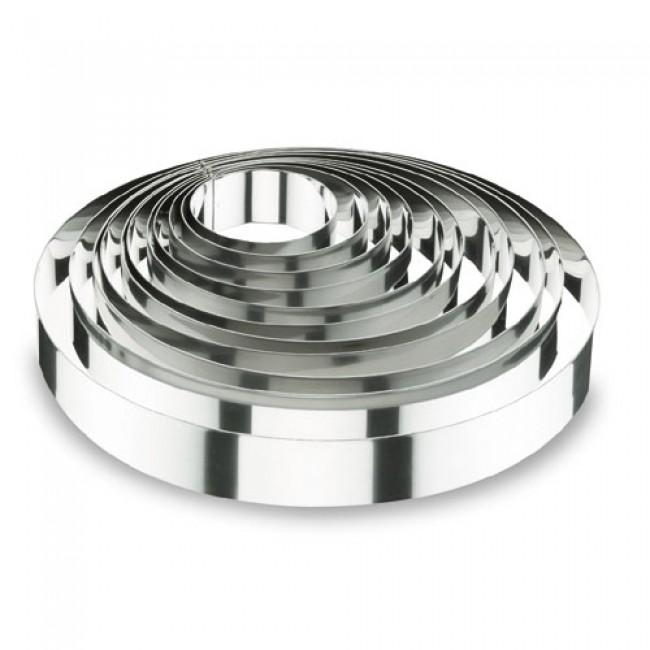 Cercle à vacherin en inox 18/10 - hauteur 6cm - diamètre 8cm