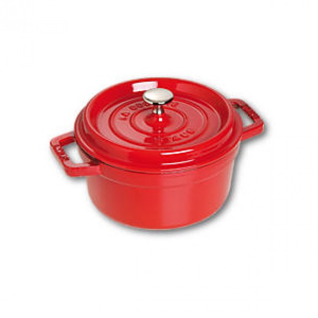 Cocotte en fonte ronde 10 cm rouge cerise - Vitamines - Staub