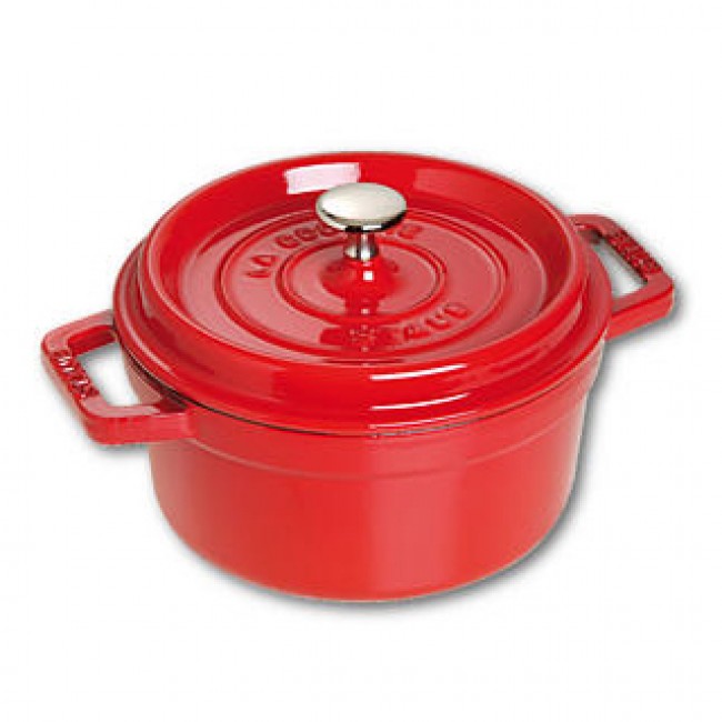 Cocotte en fonte ronde 28 cm rouge cerise - Vitamines - Staub