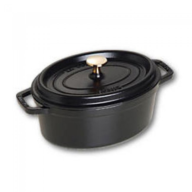 Cocotte en fonte ovale 23 cm noir mat - Fondamentales - Staub