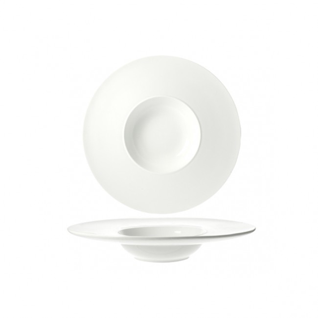 Assiette à risotto ronde blanche 22cm - Rings - Cosy & Trendy
