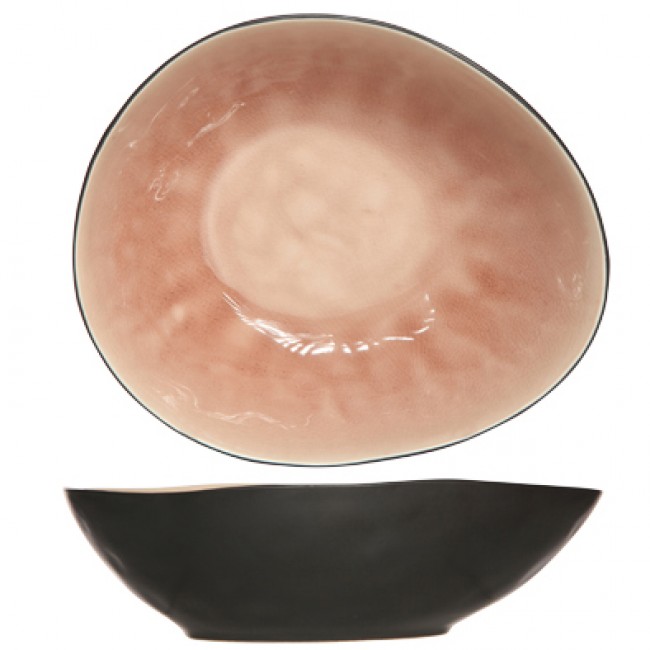 Coupelle ovale noire et rose 20 x 17cm - Laguna Old Rose - Cosy & Trendy