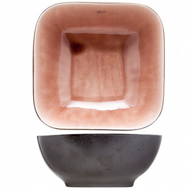 Coupelle noire et rose 17x17cm - Lot de 4 - Laguna Old Rose