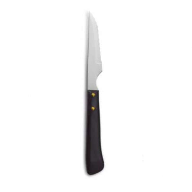 Couteau à steak inox manche marron 21.5cm - Lot de 6 - Chuletero Blister - La Casa 