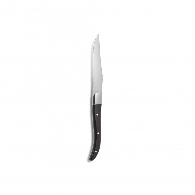 Couteau à steak manche noir en inox finition miroir 22.5cm - Lot de 6 - Negro - Comas